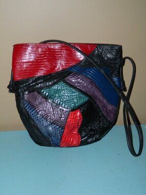 Palizzio 80's Colorblock Patchwork Purse